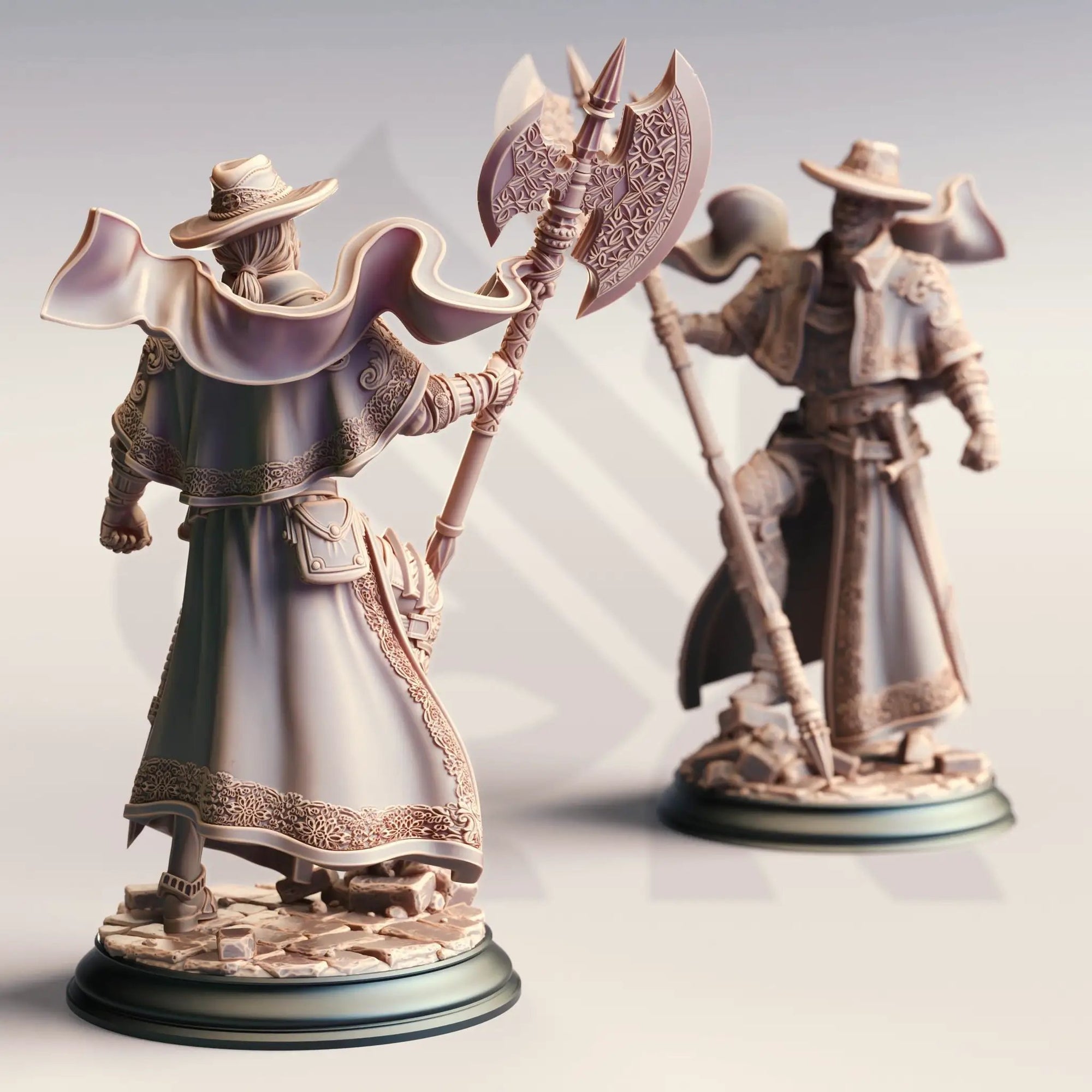 3D printed Inquisition Mage Slayer miniature by Last Hope Miniatures, detailed fantasy figure for tabletop gaming.