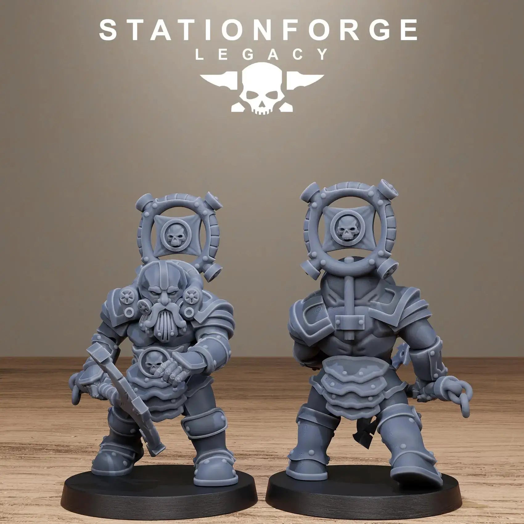 3D printed Ironvale Dwarf Infantry miniature by Last Hope Miniatures for Stationforge Legacy Miniatures, showing detailed dwarf soldiers in armor.
