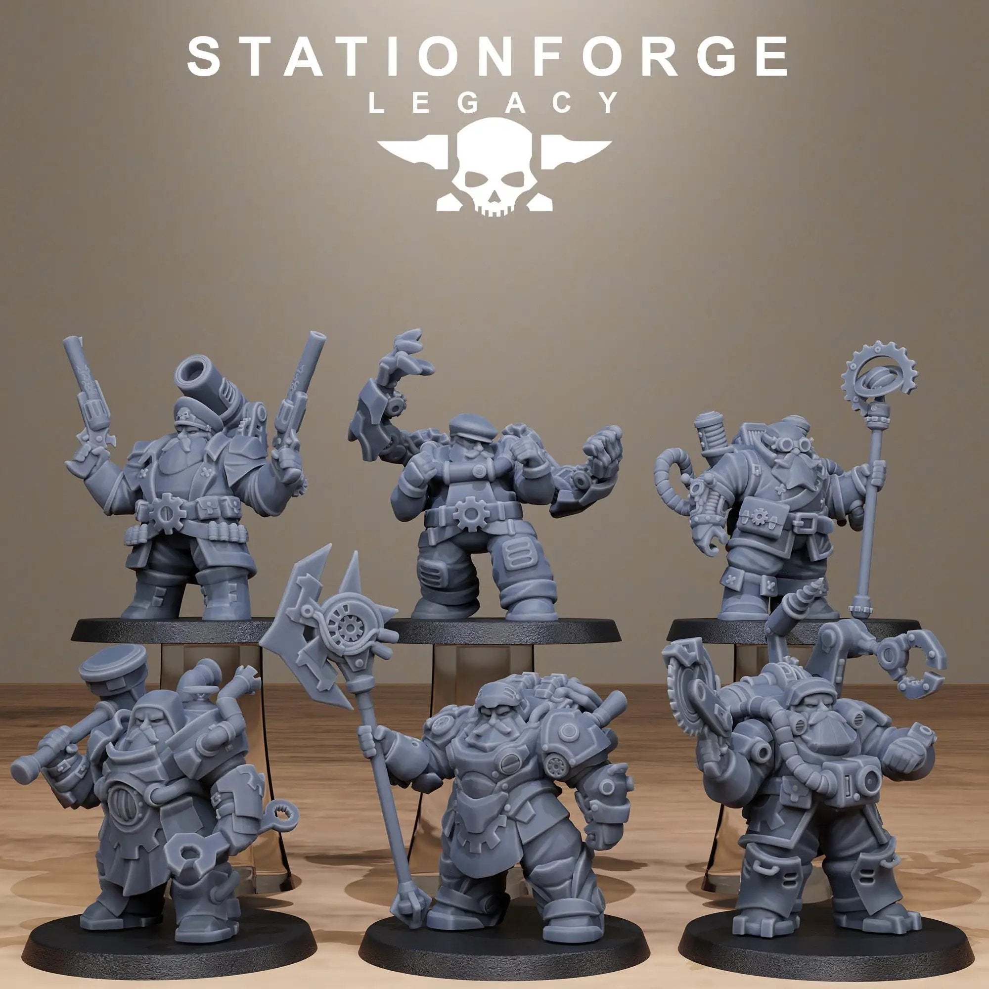3D printed Ironvale Leaders miniature by StationForge Miniatures for Last Hope Miniatures tabletop game.
