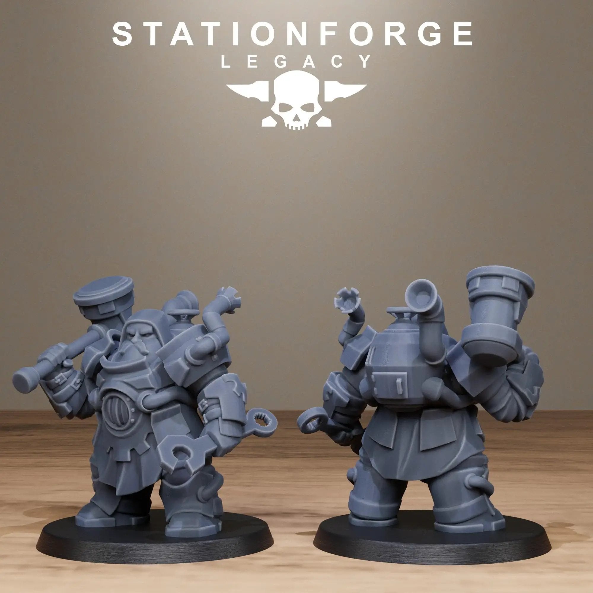 3D printed Ironvale Leaders miniatures by StationForge for Last Hope Miniatures, featuring detailed figures in a fantasy setting.
