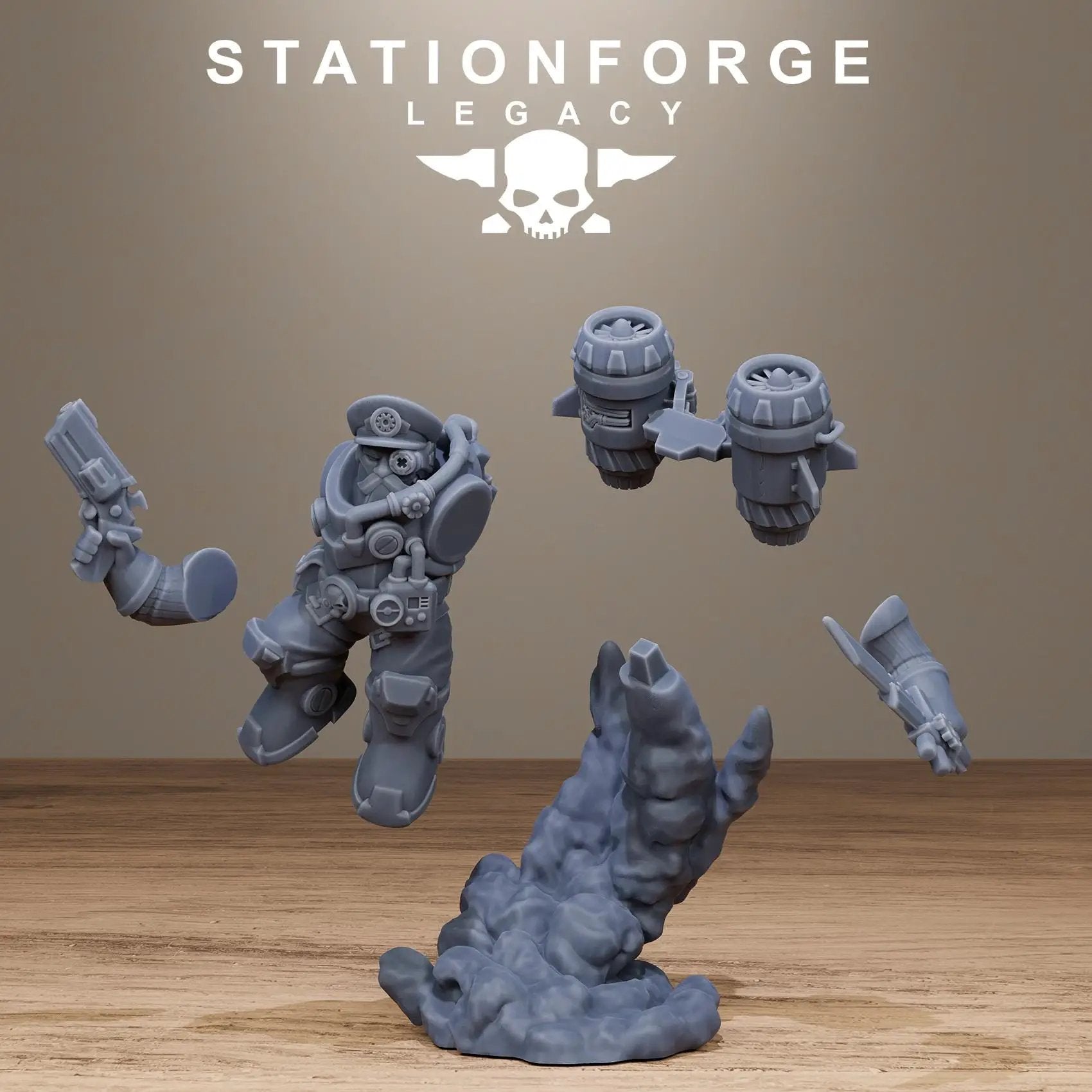 3D printed Ironvale Skyreapers miniatures by StationForge Miniatures for Last Hope Miniatures, featuring detailed skyreaper figures.