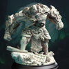 3D printed Jade Golem miniature by Last Hope Miniatures, detailed green stone figure with intricate design.