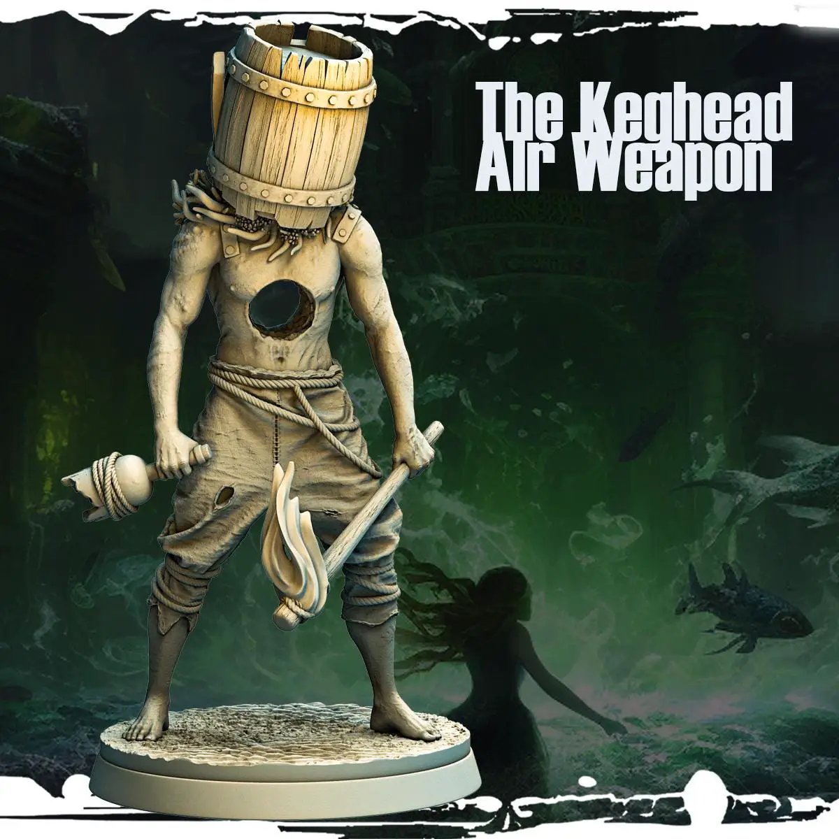 3D printed Keghead miniature by Last Hope Miniatures for Monolith Arts, featuring detailed design and craftsmanship.