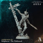3D printed Kelpharos the Tidebound miniature by Last Hope Miniatures for Archvillain Games, detailed fantasy creature figure.