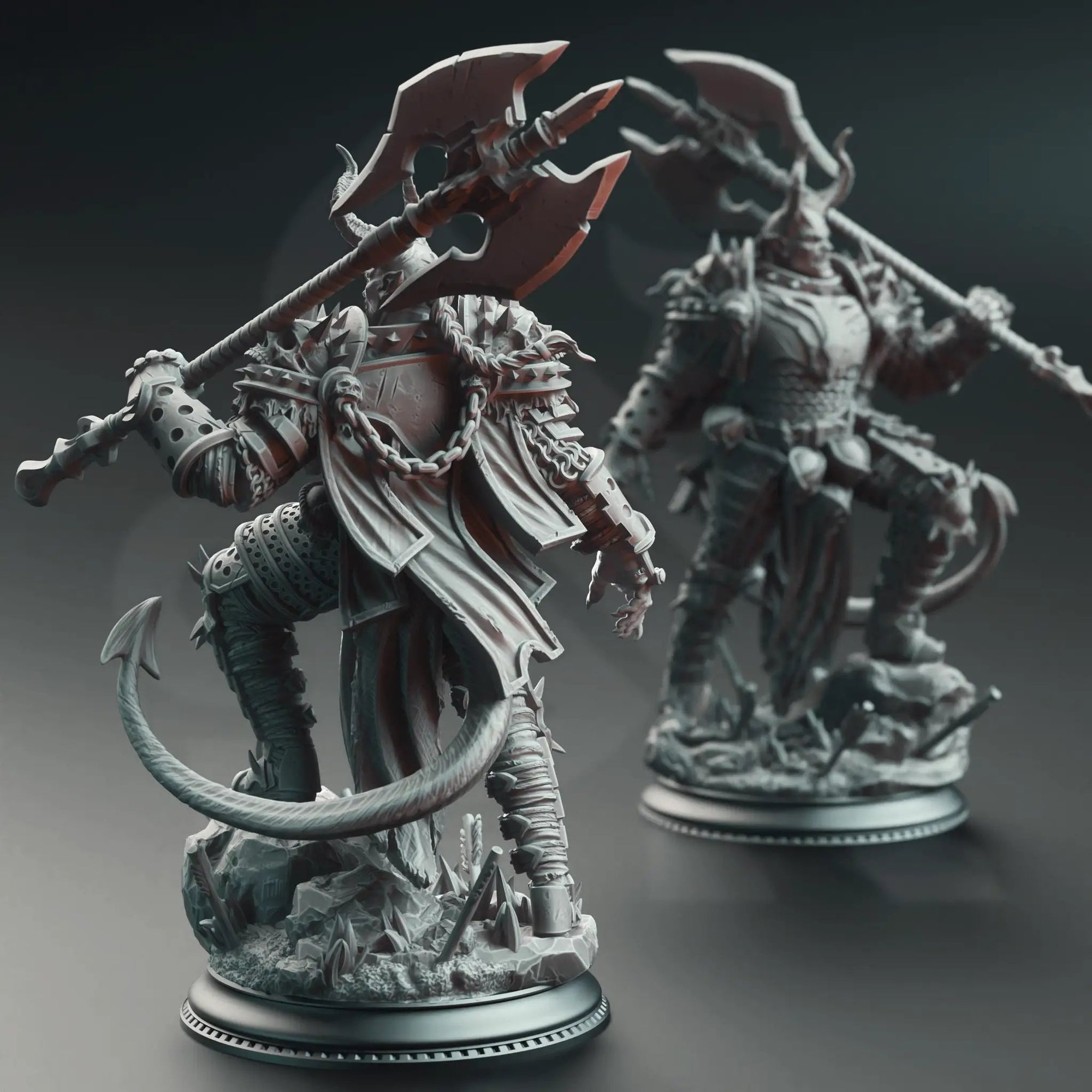 3D printed Knight of the Hells miniature by Last Hope Miniatures, featuring detailed armor and weaponry from the DM Stash collection.