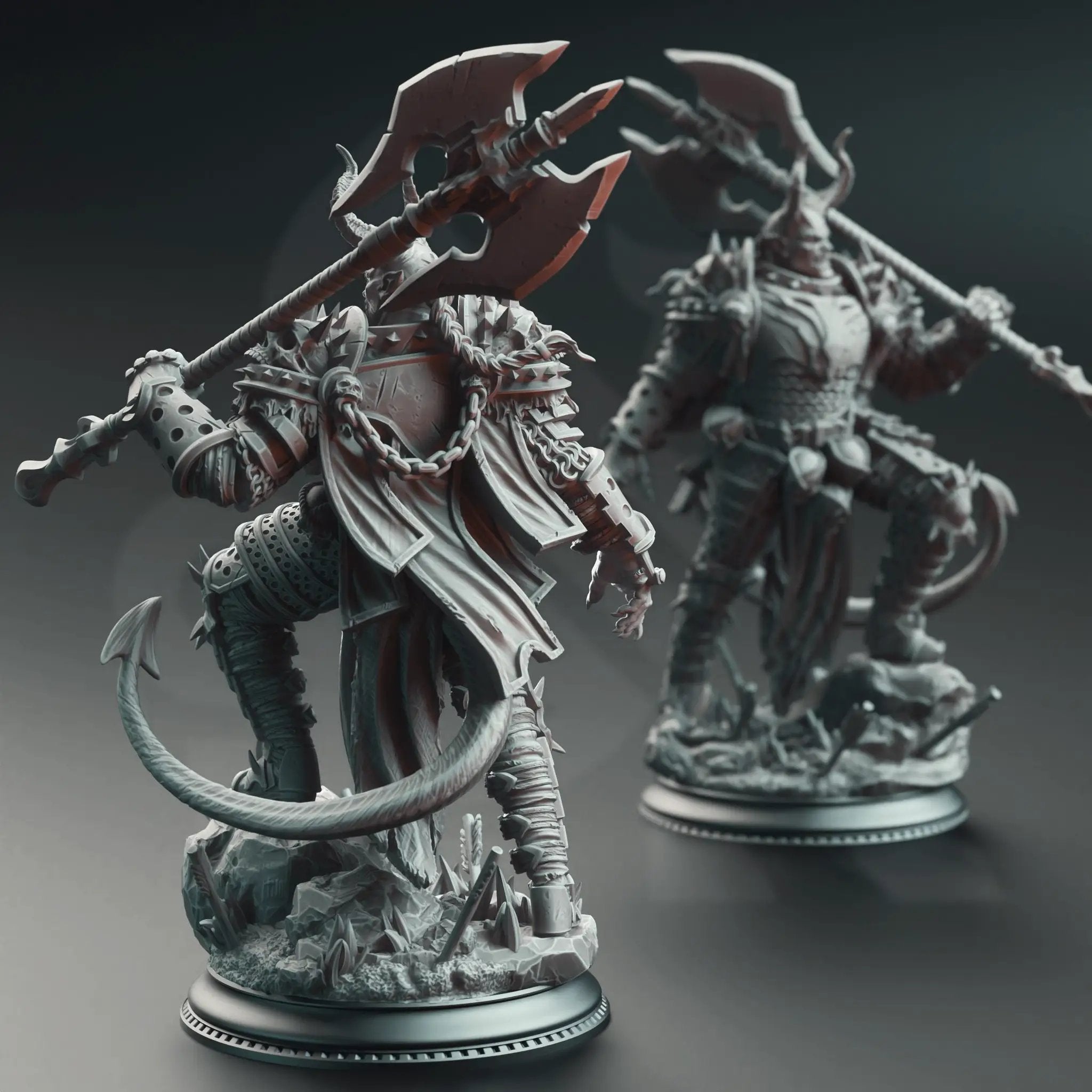 3D printed Knight of the Hells miniature by Last Hope Miniatures, featuring detailed armor and weaponry from the DM Stash collection.