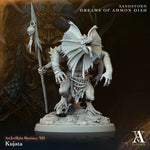 3D printed Kujata miniature by Last Hope Miniatures for Archvillain Games, detailed fantasy creature with intricate design.
