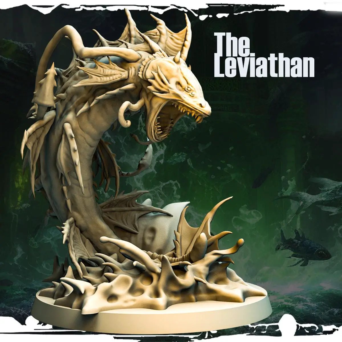 3D printed Leviathan miniature by Last Hope Miniatures from Monolith Arts, detailed model with intricate surface textures.
