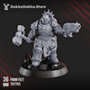 3D printed Lieutenant Argus Sauros miniature by Last Hope Miniatures, detailed model with armored armor and weaponry.