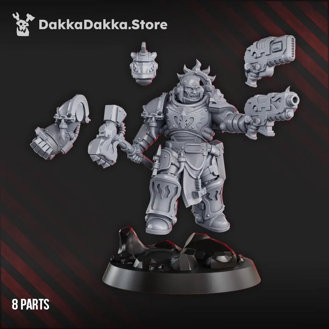 3D printed Lieutenant Argus Sauros miniature by DakkaDakka Miniatures, detailed sci-fi figure on a base, from Last Hope Miniatures.