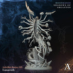 3D printed Lunaroth miniature by Last Hope Miniatures for Archvillain Games, showing detailed sculpt with intricate armor and weapon.