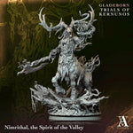 3D printed Nimrithal Spirit of the Valley miniature by Last Hope Miniatures for Archvillain Games, showing detailed fantasy character.