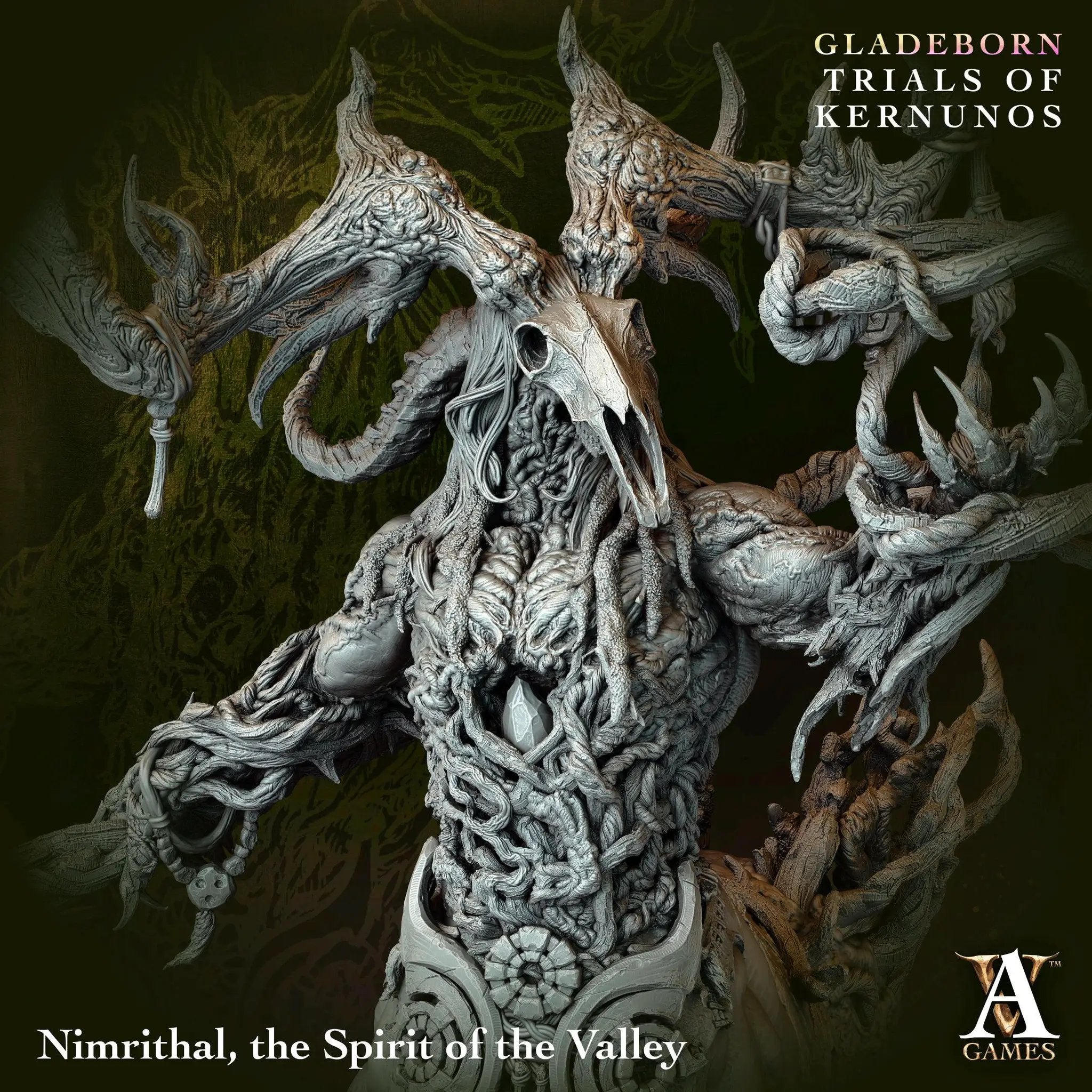 3D printed Nimrithal Spirit of the Valley miniature by Last Hope Miniatures, featuring detailed design and dynamic pose.