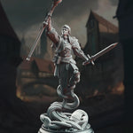 3D printed Noble Court Wizard miniature by Last Hope Miniatures for D&D, detailed figure with ornate robes and staff.