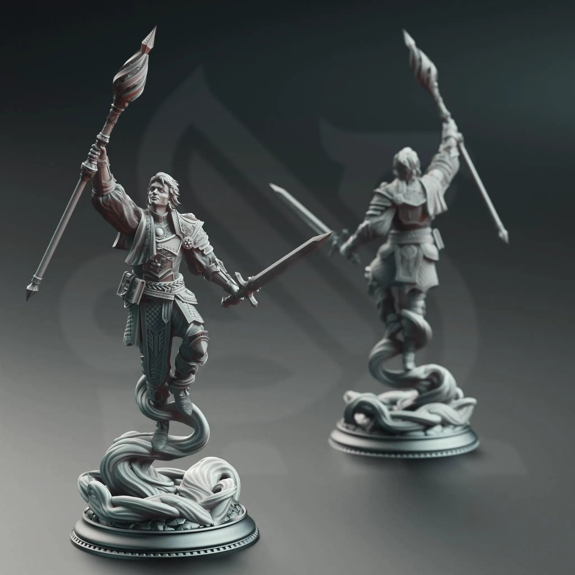 3D printed Noble Court Wizard miniature by Last Hope Miniatures for DM Stash, featuring detailed robes and a magical staff.