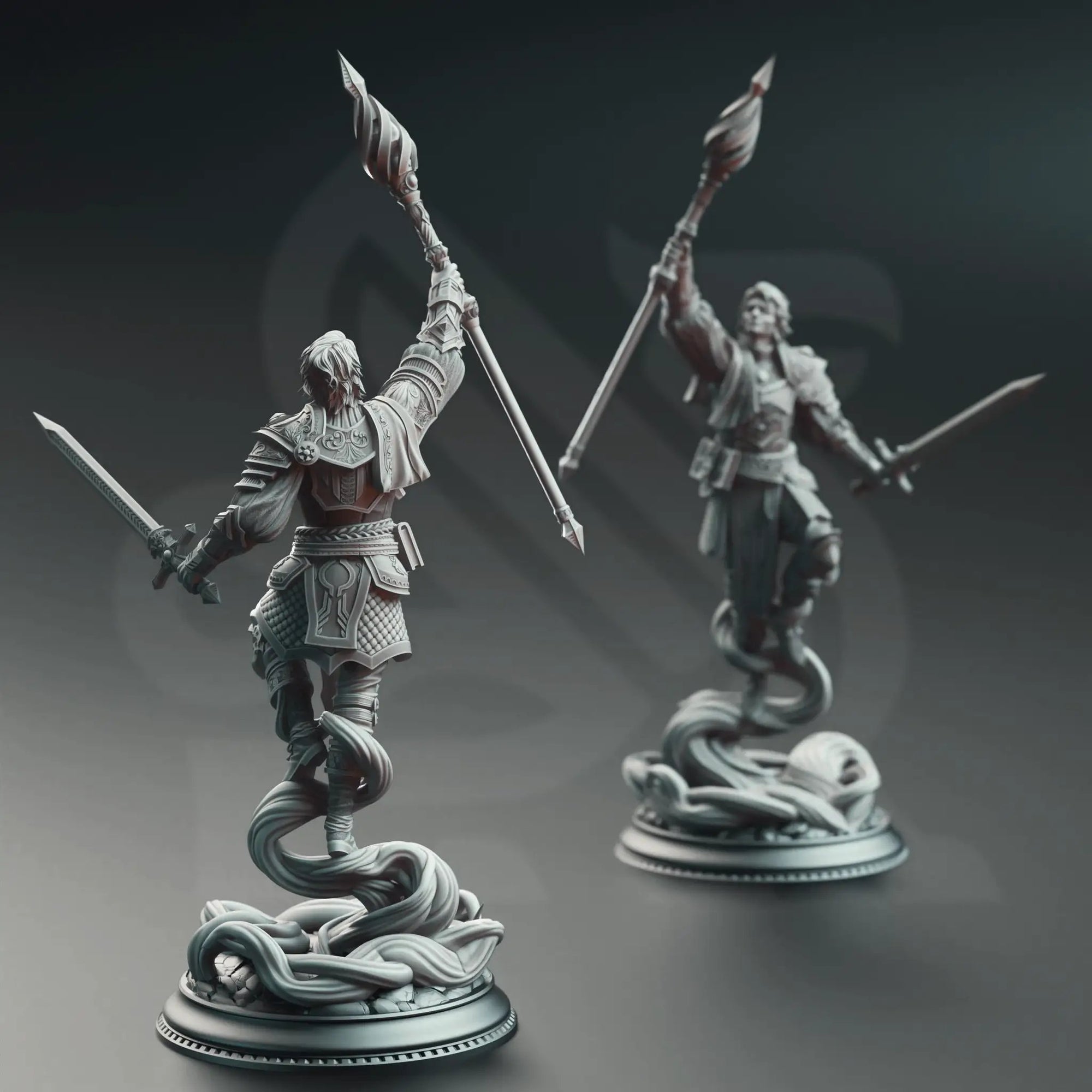 3D printed Noble Court Wizard figure by Last Hope Miniatures, detailed miniature with ornate robes and staff pose.