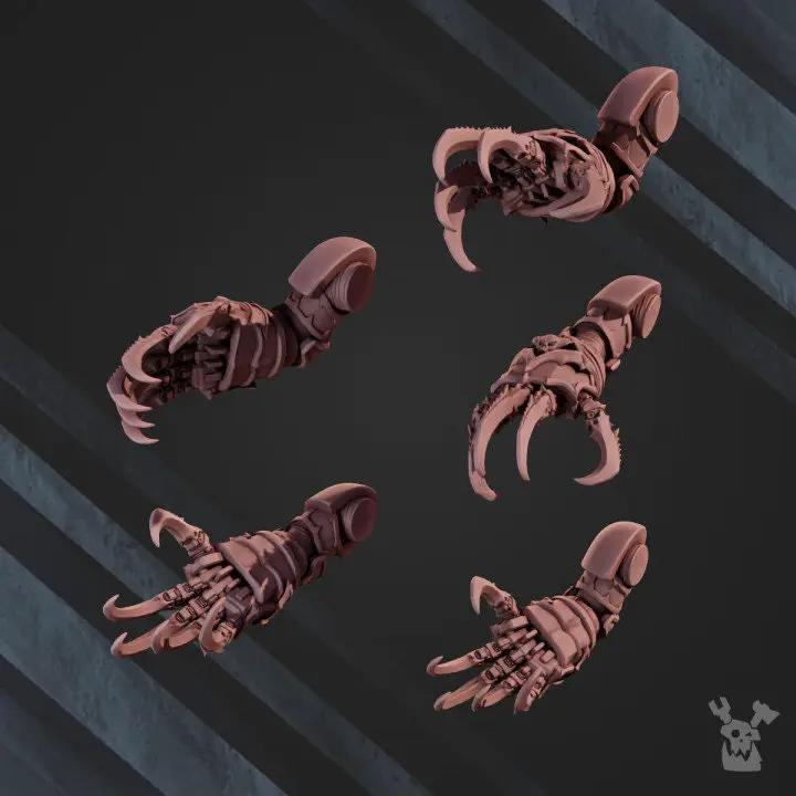 Set of 10 3D printed nocturnal claws miniature accessories by Last Hope Miniatures, detailed and crafted for tabletop gaming.