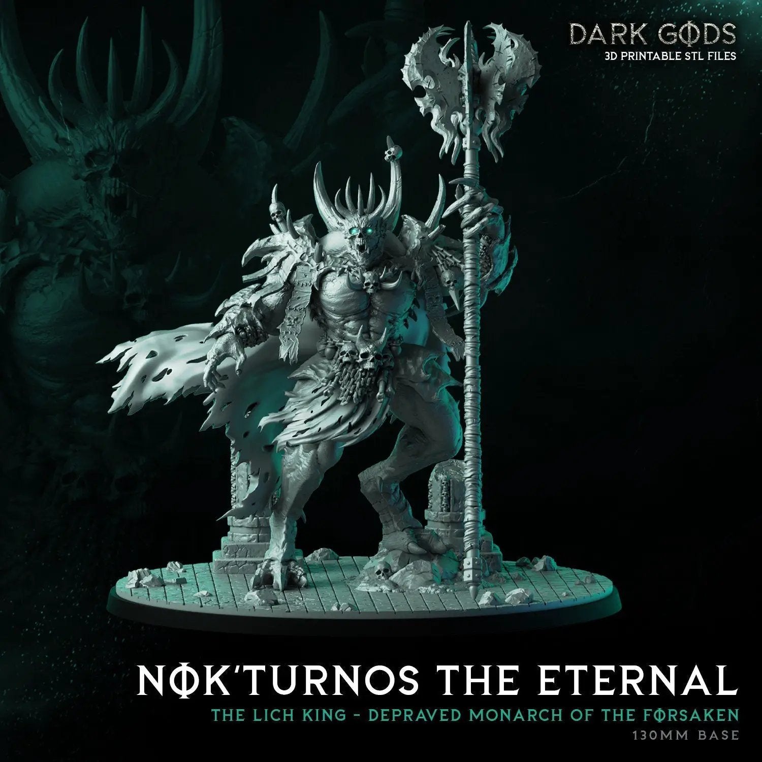3D printed Nokturnos The Eternal miniature by Dark Gods, created by Last Hope Miniatures, detailed and intricately designed fantasy figure