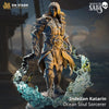 3D printed Ocean Soul Sorcerer miniature by DM Stash, detailed figure from Last Hope Miniatures, featuring ocean-themed robes and mystical staff.