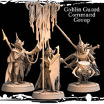 3D printed Orc Greenskin Command Group miniature by Last Hope Miniatures, featuring orc warriors with weapons and armor.