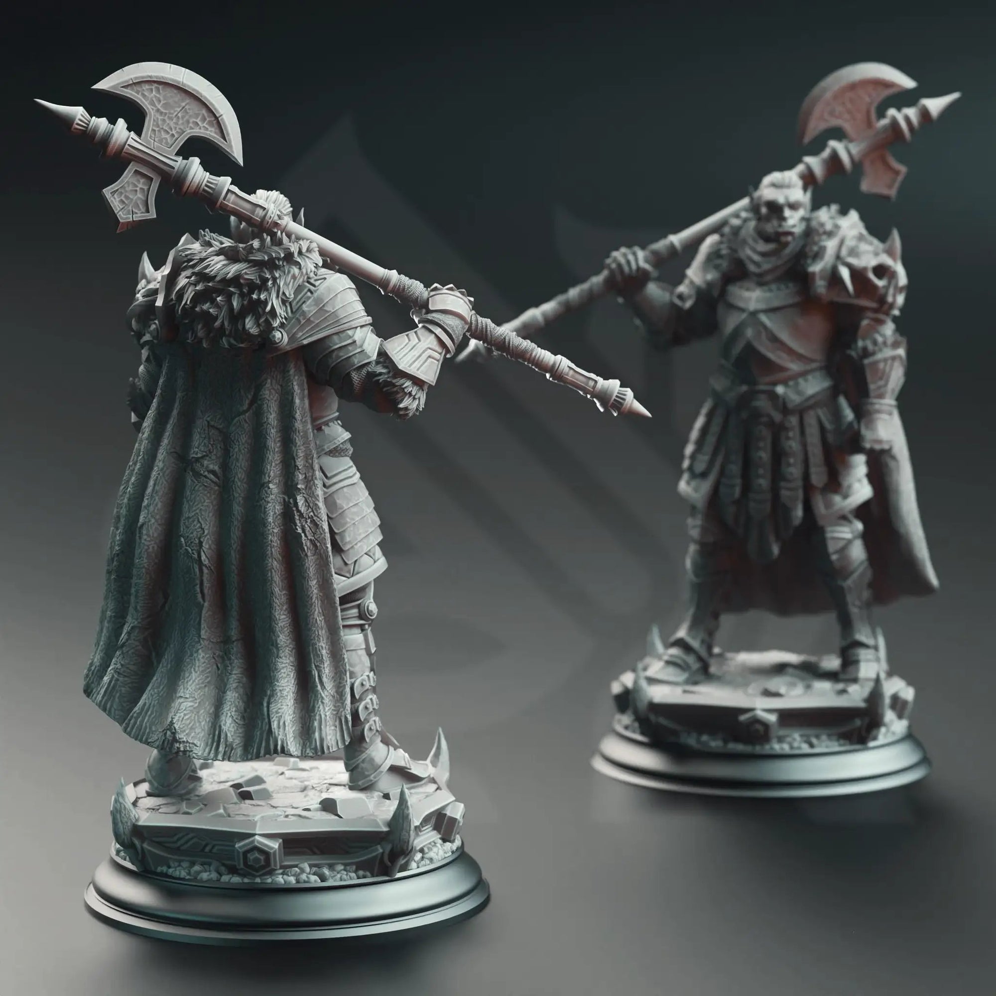 3D printed Orc Grimdark Knight miniature by Last Hope Miniatures, featuring detailed armor and menacing stance.