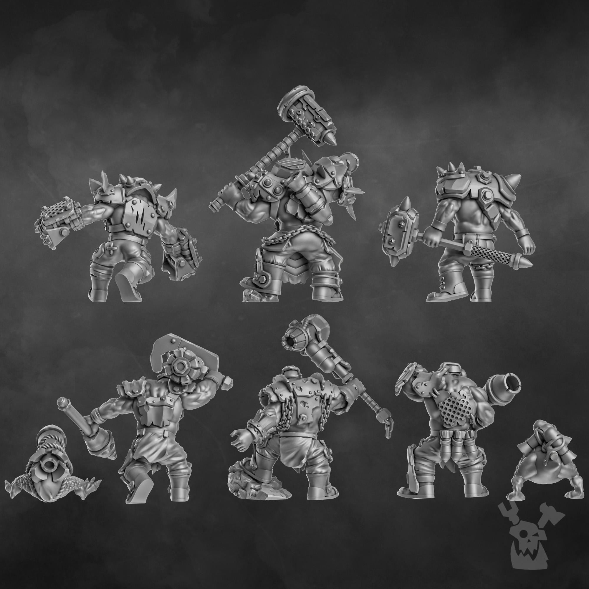 3D printed Orc head Crackaz Mob by DakkaDakka Miniatures, detailed orc figure with fierce expression, from Last Hope Miniatures.