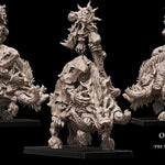 3D printed Orc Shaman riding a boar miniature by Last Hope Miniatures from Avatars of War, detailed orc figure with shaman attire.