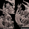 3D printed Orc Shaman riding a wyvern miniature by Last Hope Miniatures for Avatars of War.
