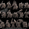20 3D printed Orc Warrior Battle Ready regiment by Last Hope Miniatures, featuring detailed orc figures in combat poses.