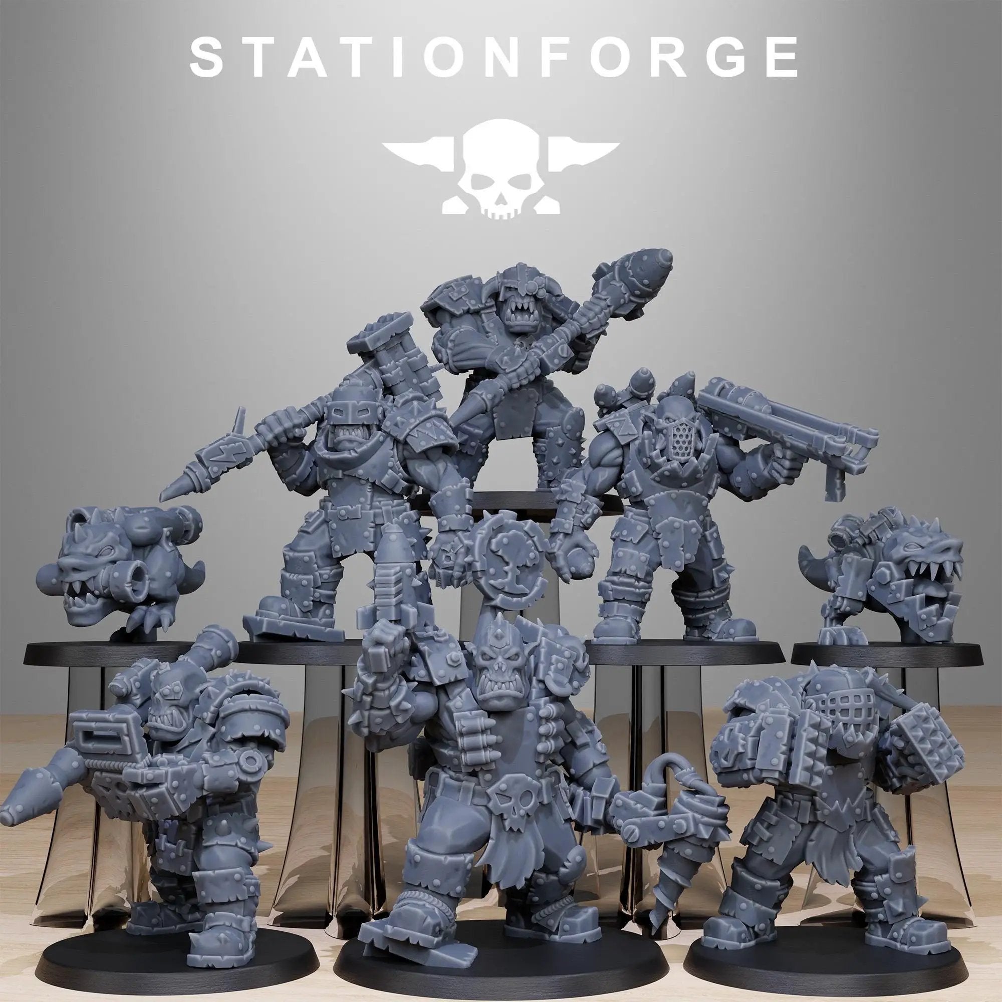 3D printed Orkaz Smashaz miniature by Last Hope Miniatures, featuring detailed orc warrior with weapon and armor in vibrant colors