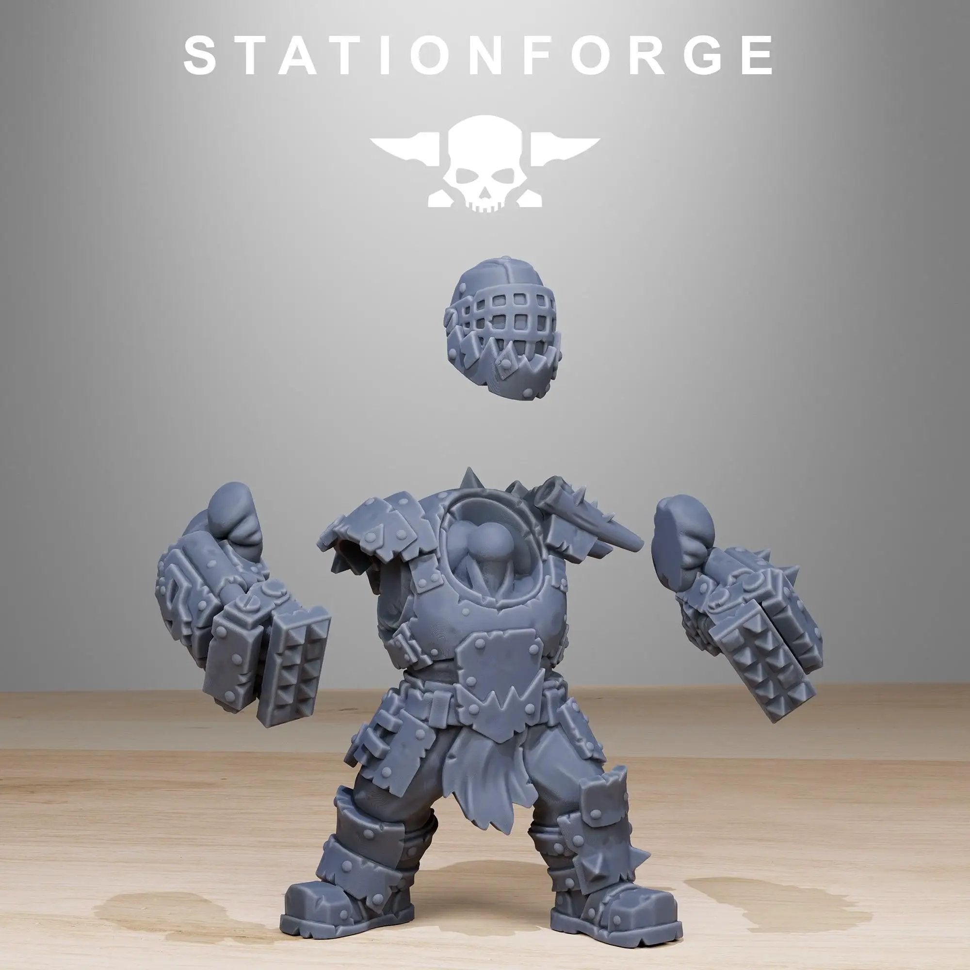 3D printed Orkaz Smashaz miniature by Last Hope Miniatures, featuring detailed orc character with armor and weapon in vibrant colors