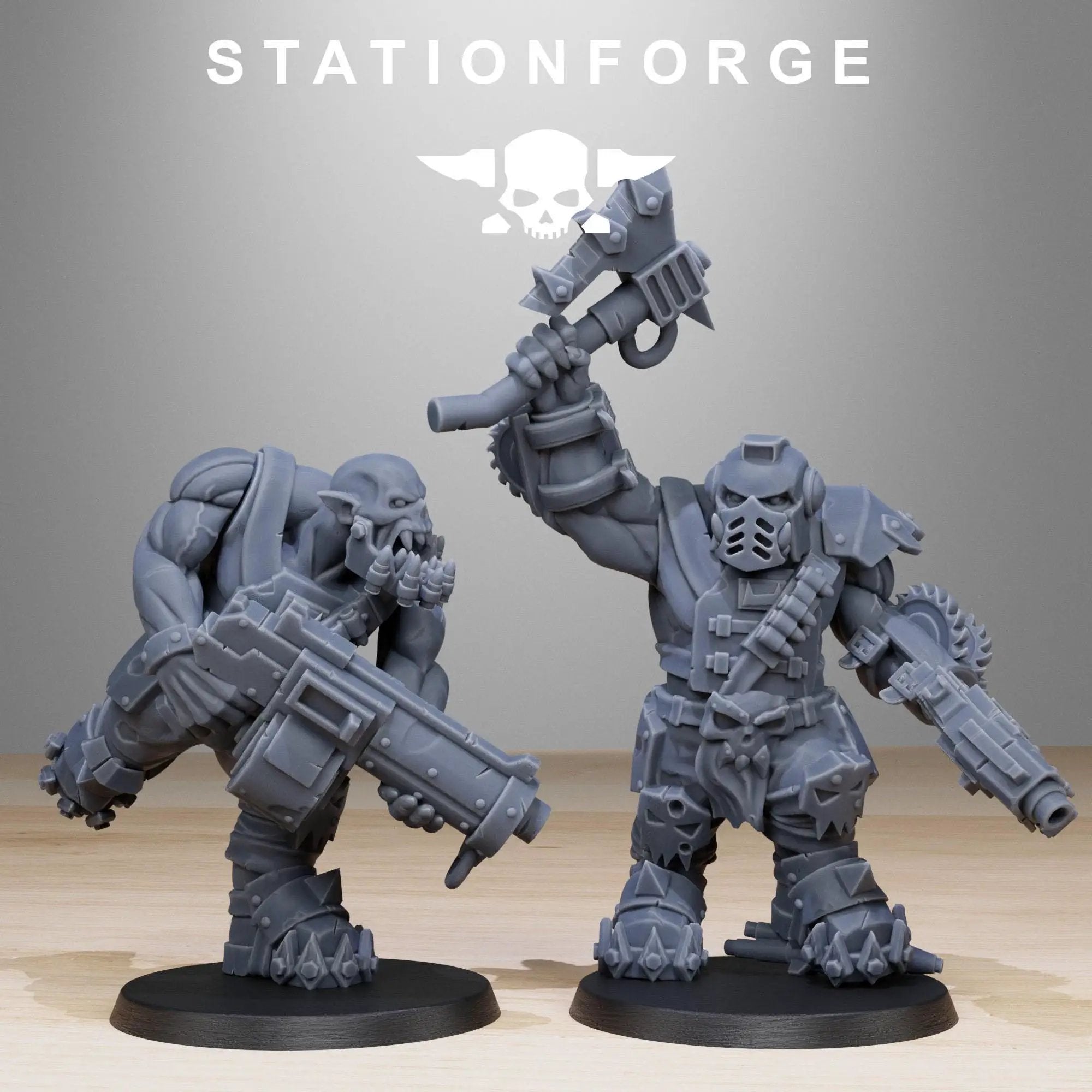 3D printed Orkaz Spec Ops Team miniatures by Last Hope Miniatures, detailed figures from StationForge Miniatures collection.