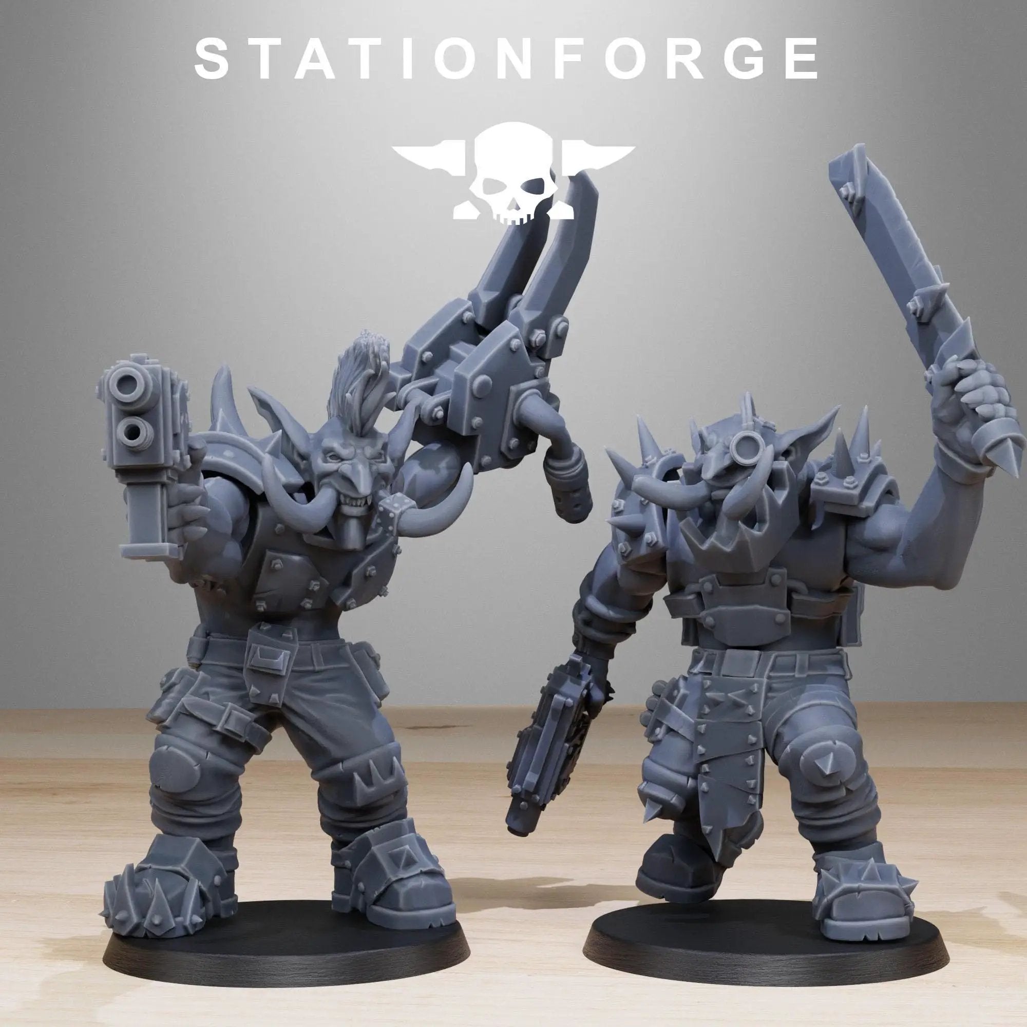 Set of 10 3D printed Orkaz Troll Infantry miniatures by StationForge Miniatures, detailed fantasy troll figures, Last Hope Miniatures.