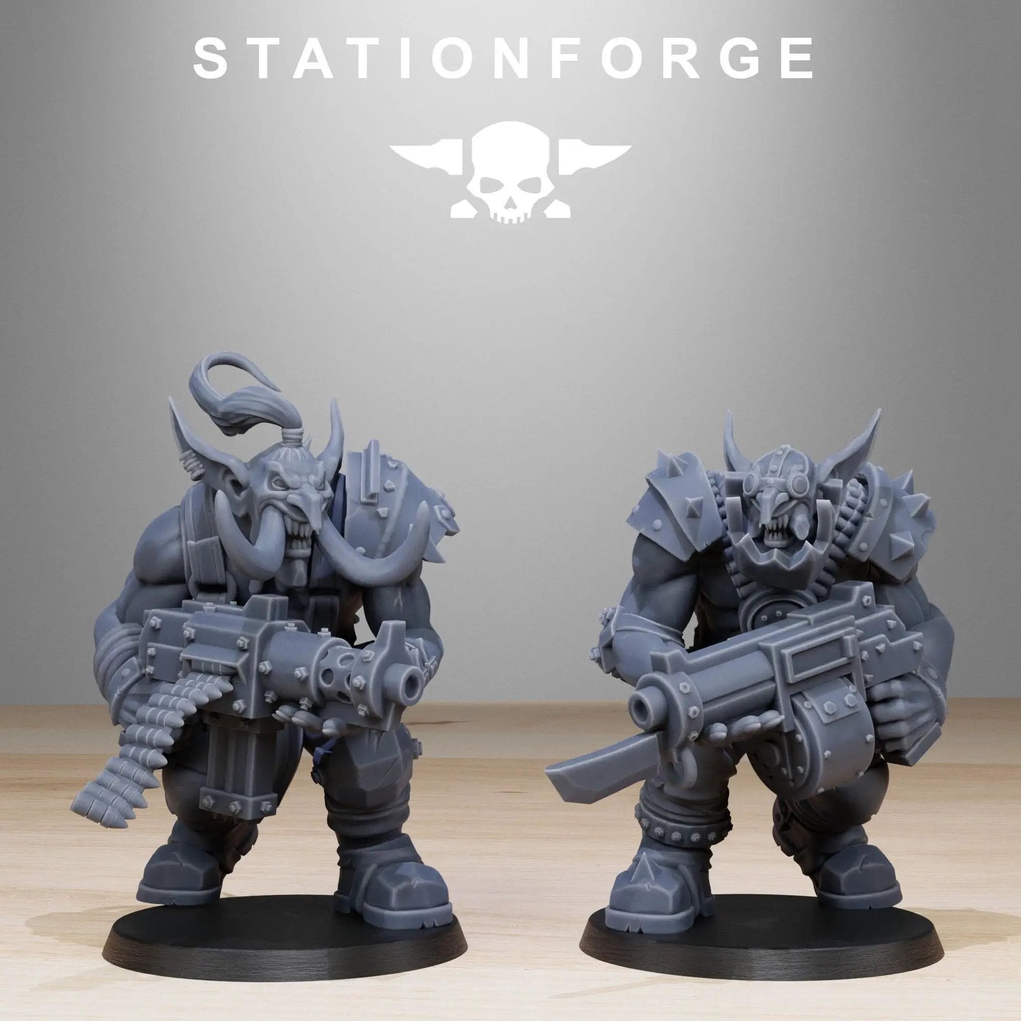Set of 10 3D printed Orkaz Troll Infantry miniatures by Last Hope Miniatures for StationForge Miniatures.