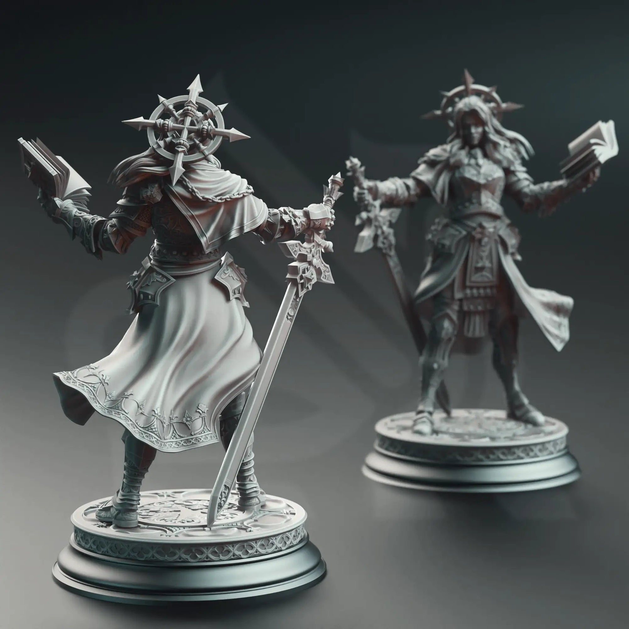 3D printed Paladin of Vengeance miniature by Last Hope Miniatures for Dungeons & Dragons, detailed figure with armor and weapon.