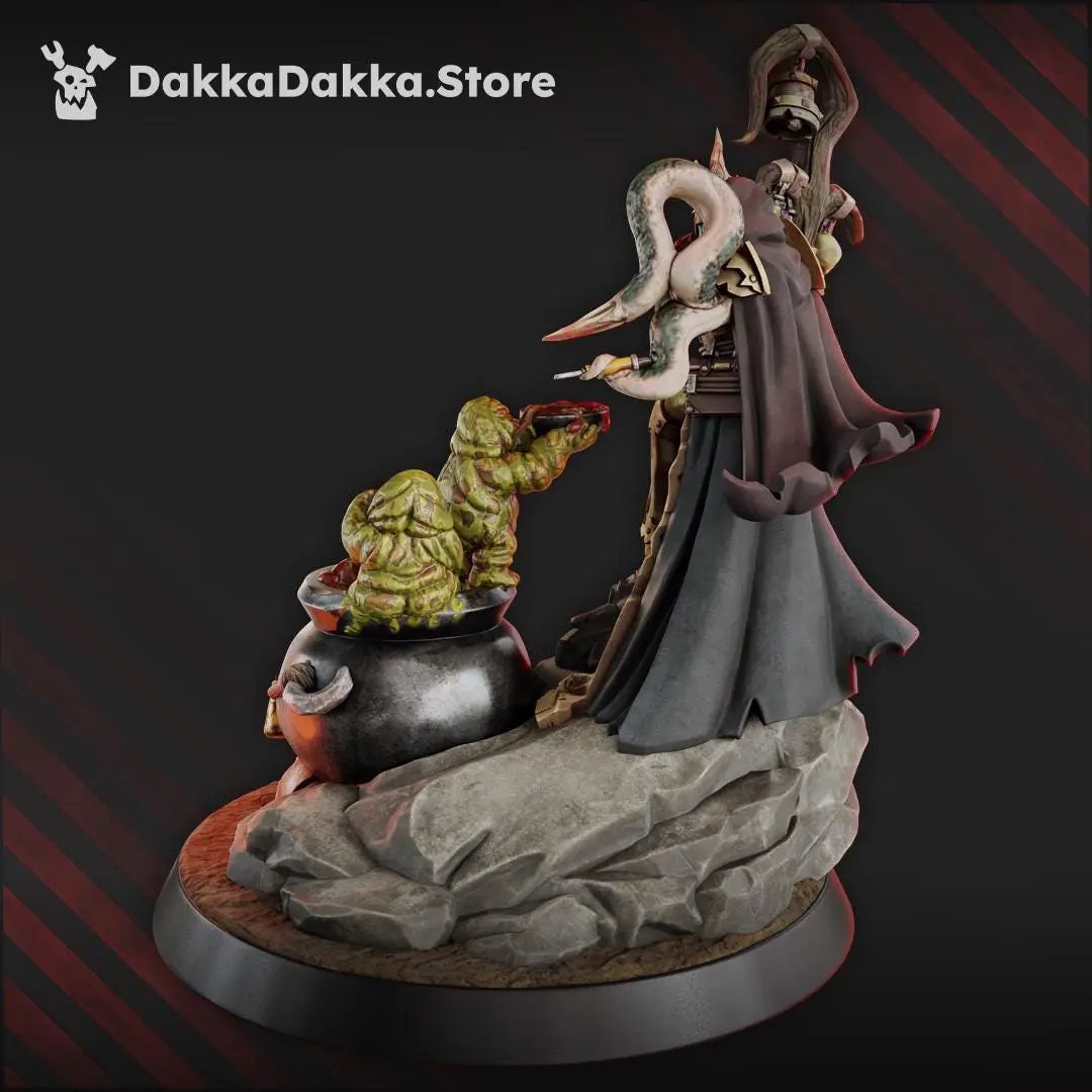 3D printed Phoebe the Unholy Well miniature by DakkaDakka Miniatures for Last Hope Miniatures, detailed with gothic design and dark theme.