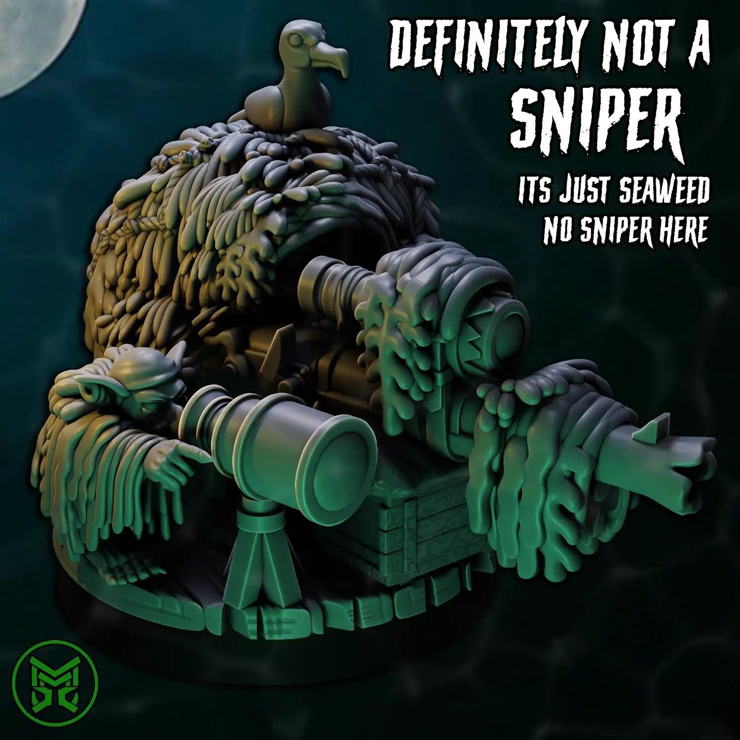 3D printed Pirate Commando Sniper miniature by Last Hope Miniatures, featuring a detailed pirate soldier with sniper rifle.
