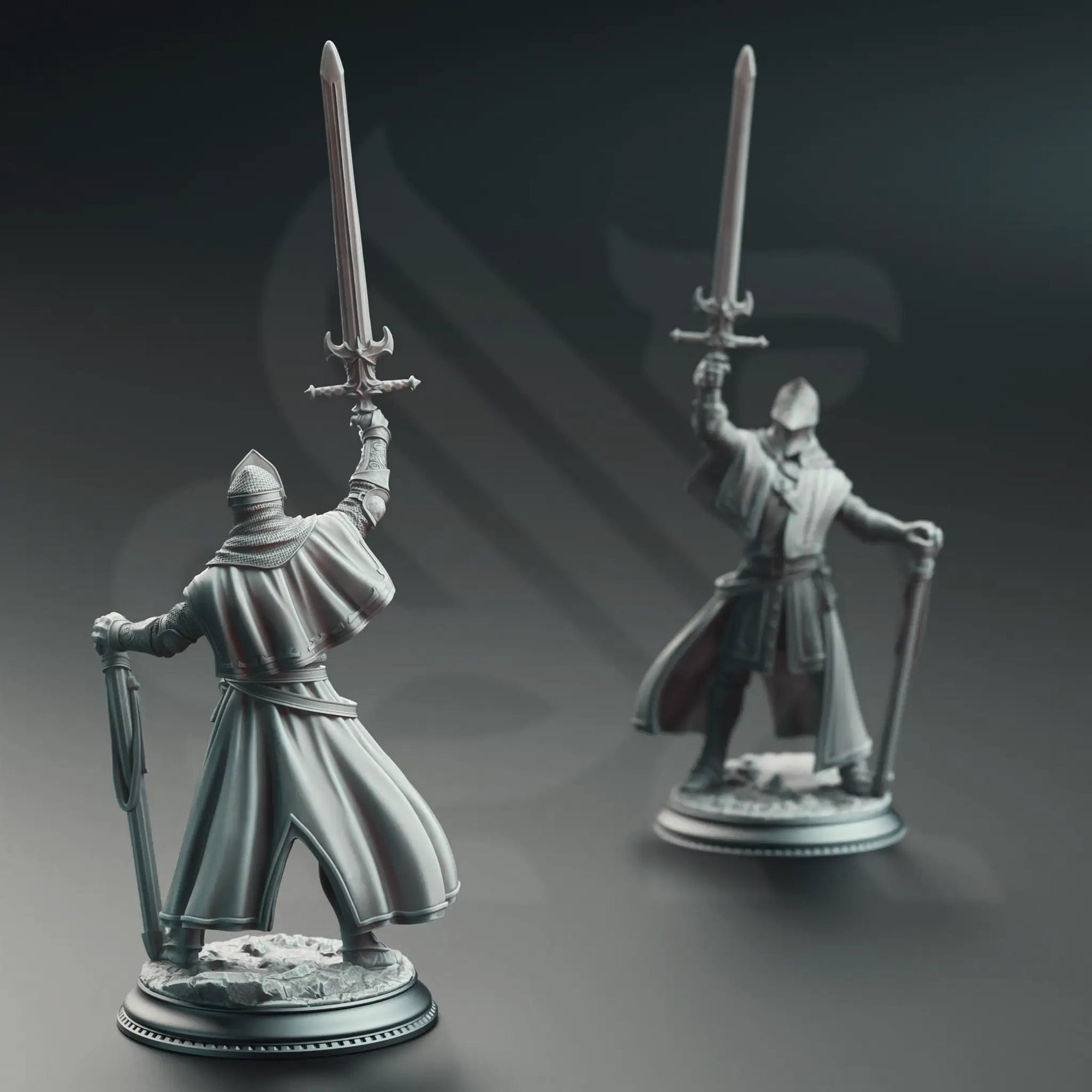 3D printed Priest Knight miniature by Last Hope Miniatures, detailed model with armor and religious symbols, from DM Stash.