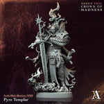 3D printed Pyre Templar miniature by Last Hope Miniatures for tabletop gaming, showing detailed armor and weaponry.