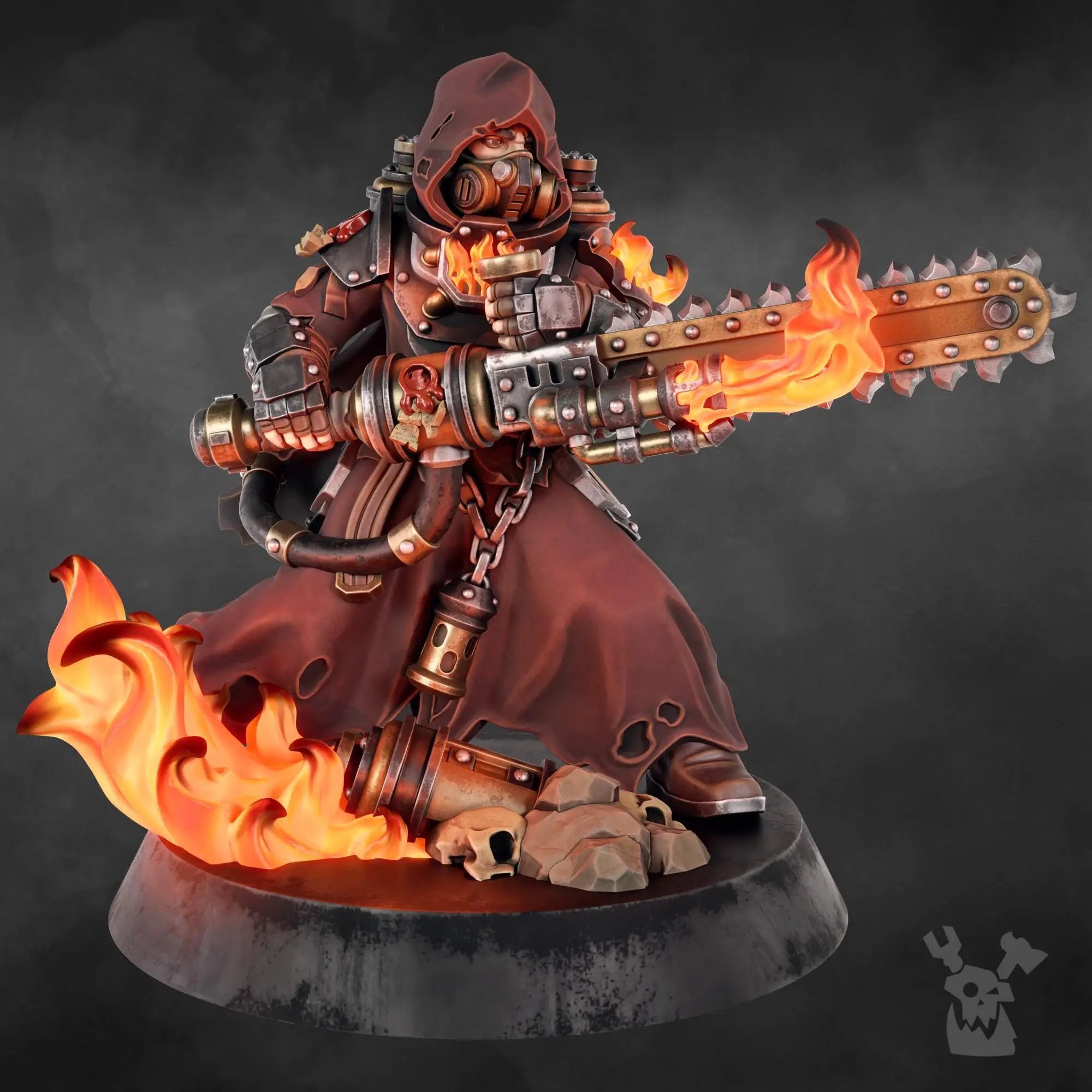 3D printed Pyro Zealot miniature by Last Hope Miniatures for DakkaDakka, detailed model with fiery armor and weaponry.