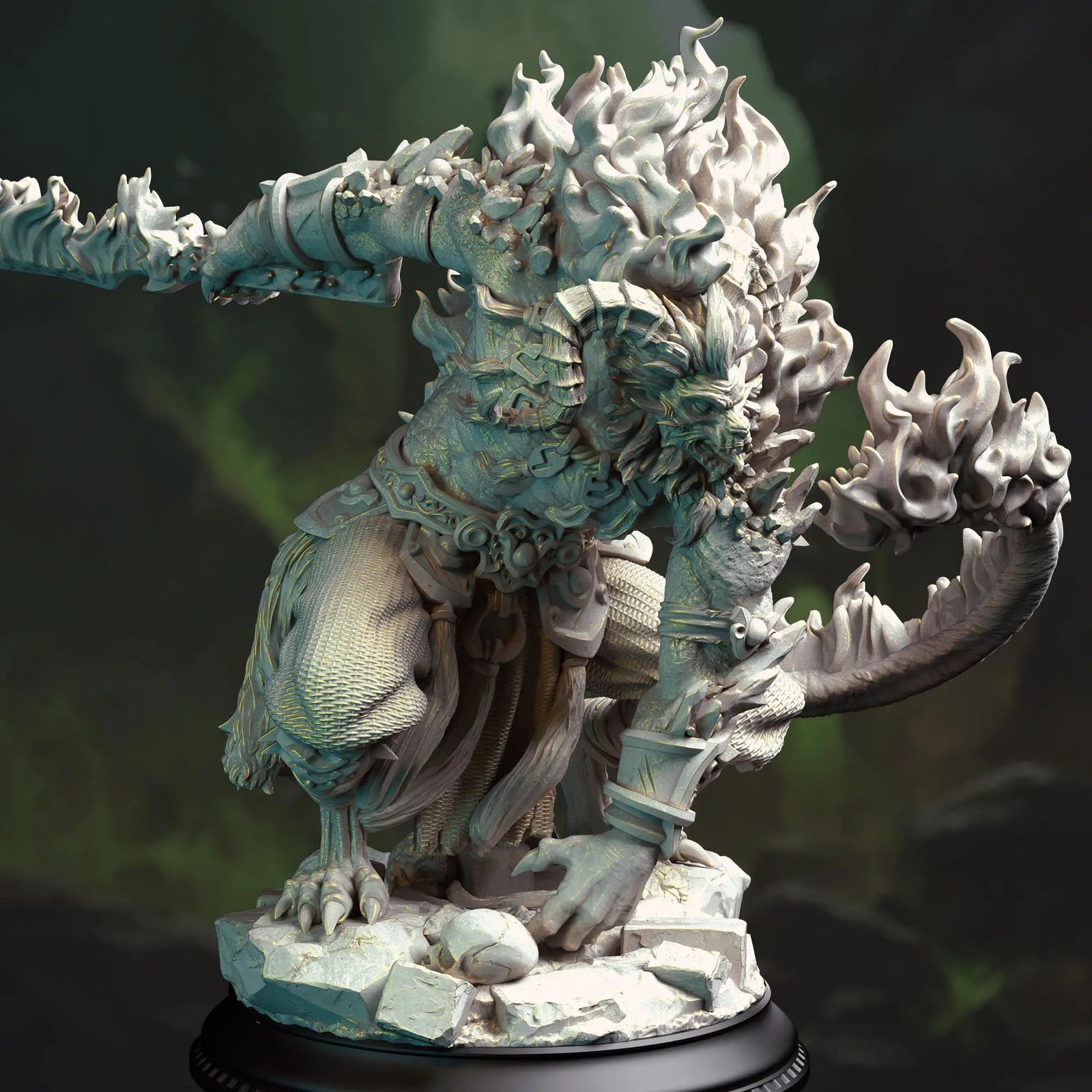 3D printed Rakasha demon miniature by Last Hope Miniatures, featuring detailed demonic figure with intricate textures and menacing stance.