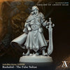 3D printed model of Rashahid - The False Sultan by Last Hope Miniatures for Archvillain Games, showing detailed miniature sculpture.