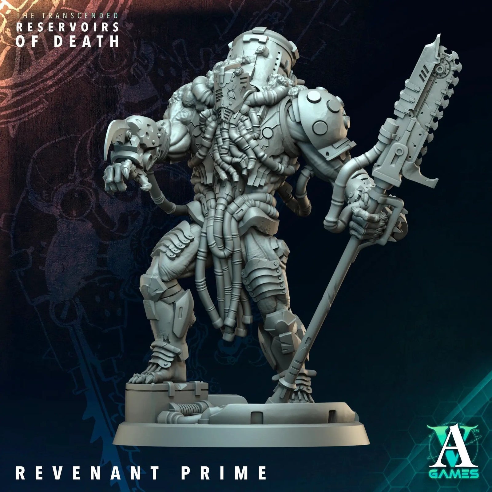 3D printed Revenant Prime miniature by Last Hope Miniatures for Archvillain Games, featuring detailed sculpt and dynamic pose.