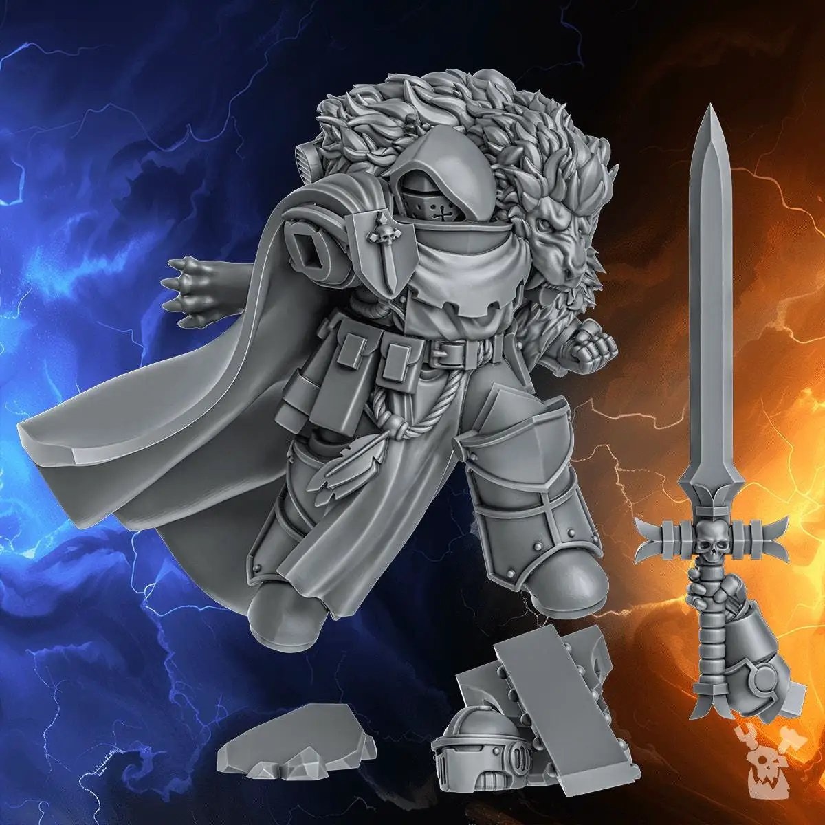 3D printed Richard the Lion Heart miniature by Last Hope Miniatures, detailed model from DakkaDakka Miniatures collection