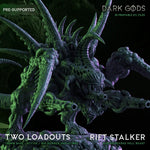 3D printed Rift Stalker miniature by Dark Gods Miniatures, detailed dark fantasy creature for tabletop gaming.