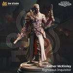3D printed Righteous Priest Gunslinger miniatures by Last Hope Miniatures, featuring detailed fantasy character with gun and armor.