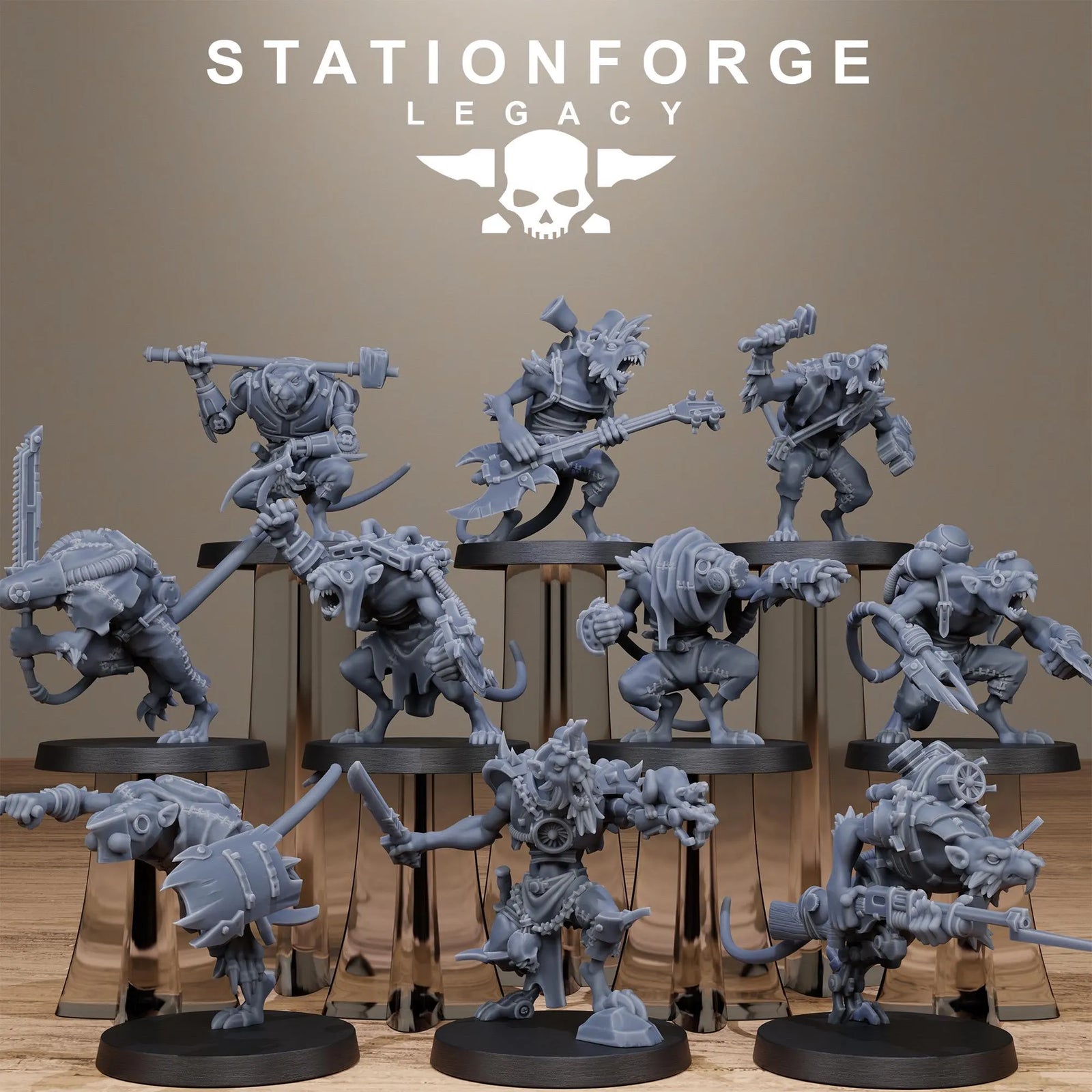 3D printed Rotfang Infantry miniature by Stationforge for Last Hope Miniatures, showing detailed sci-fi soldier in armor.