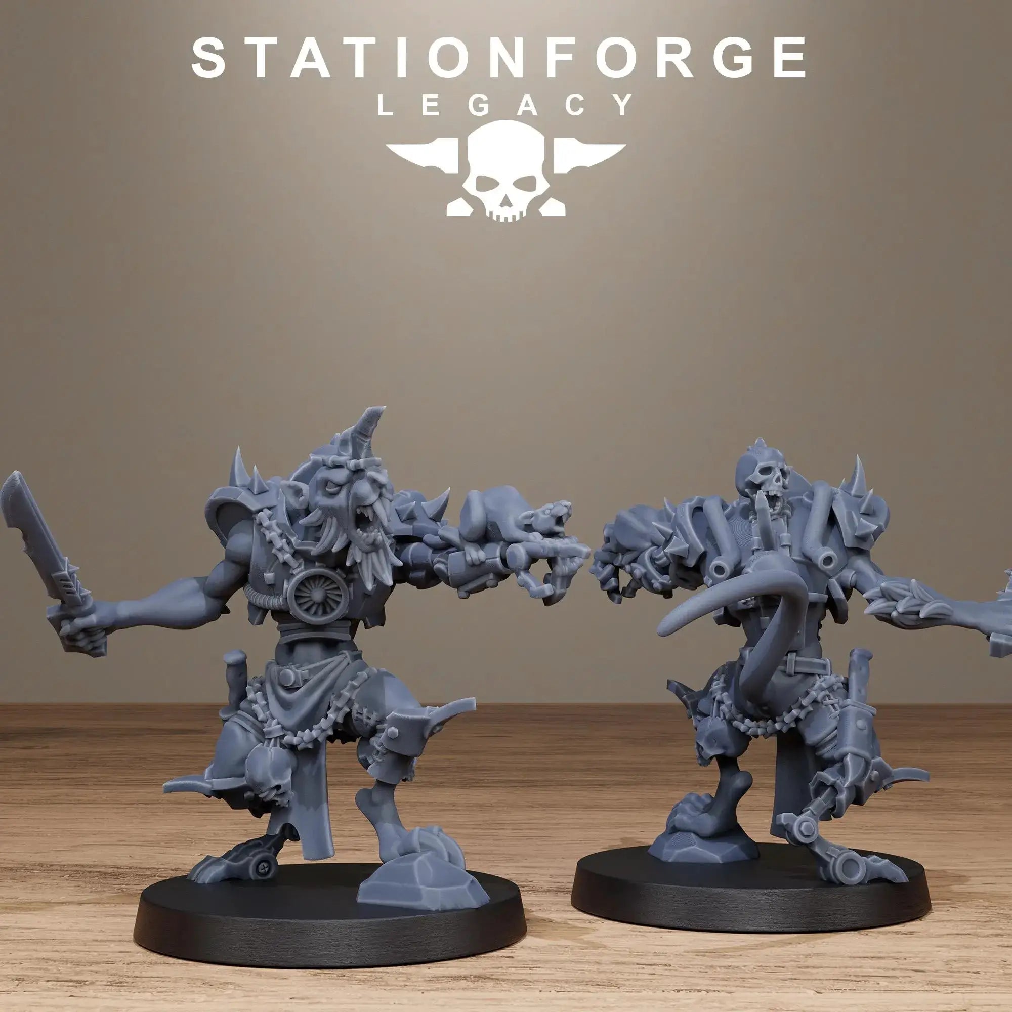 3D printed Rotfang Infantry miniature by Last Hope Miniatures for Stationforge Legacy Miniatures, detailed robotic figure with armor.