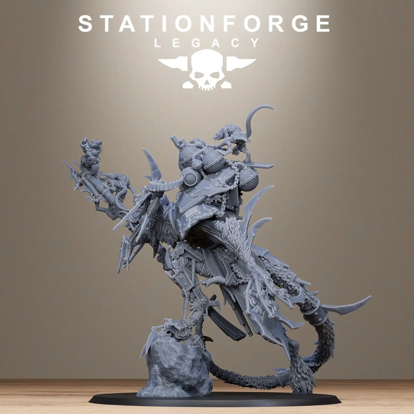 3D printed Rotfang King miniature by Last Hope Miniatures for Stationforge Legacy, featuring detailed design and vibrant colors.