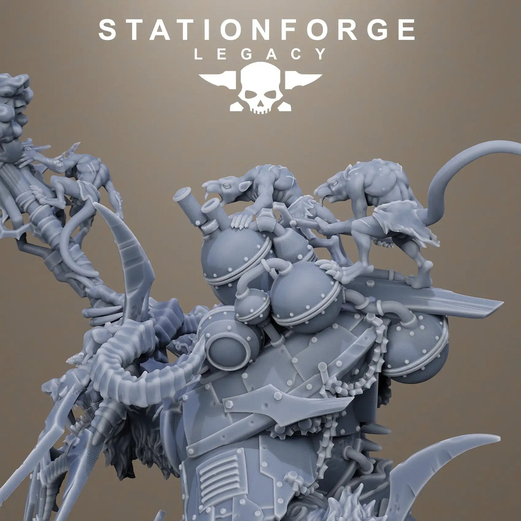 3D printed Rotfang King miniature by Last Hope Miniatures from Stationforge Legacy collection, detailed fantasy creature with vibrant colors.